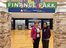 Harriet Meyerson and Dhriti Pandya visit Junior Achievement Finance Park