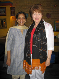 Smita gives Harriet a scarf